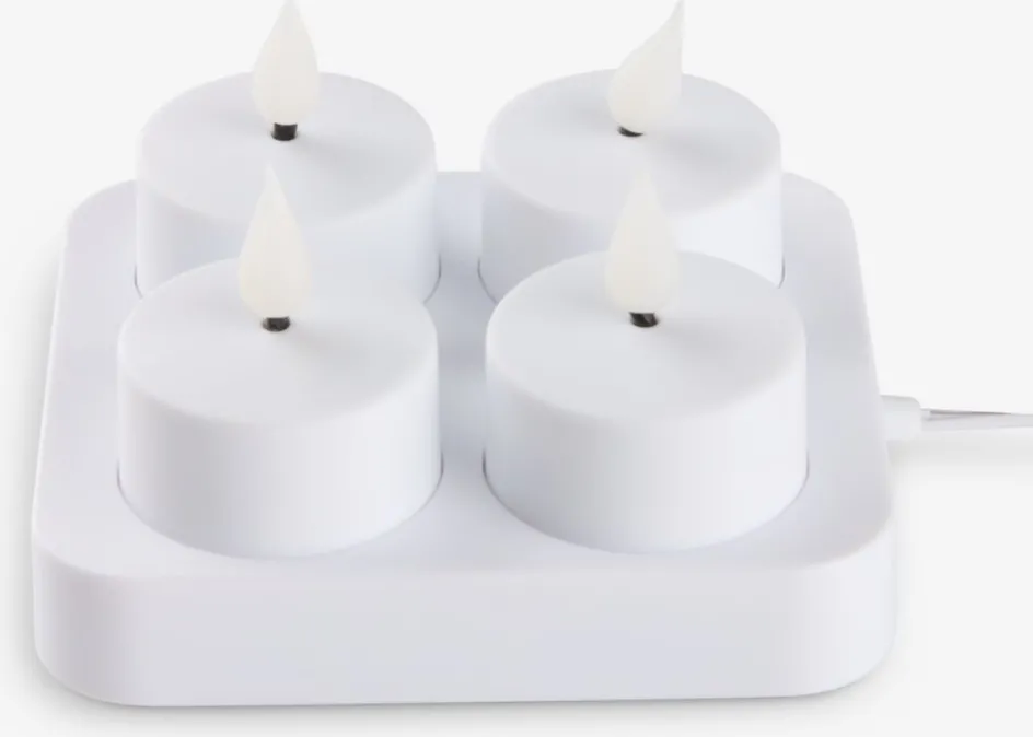 Outlet JANSSONVelas pequeñas LED JANSSON blanco/negro con cargador Velas LED