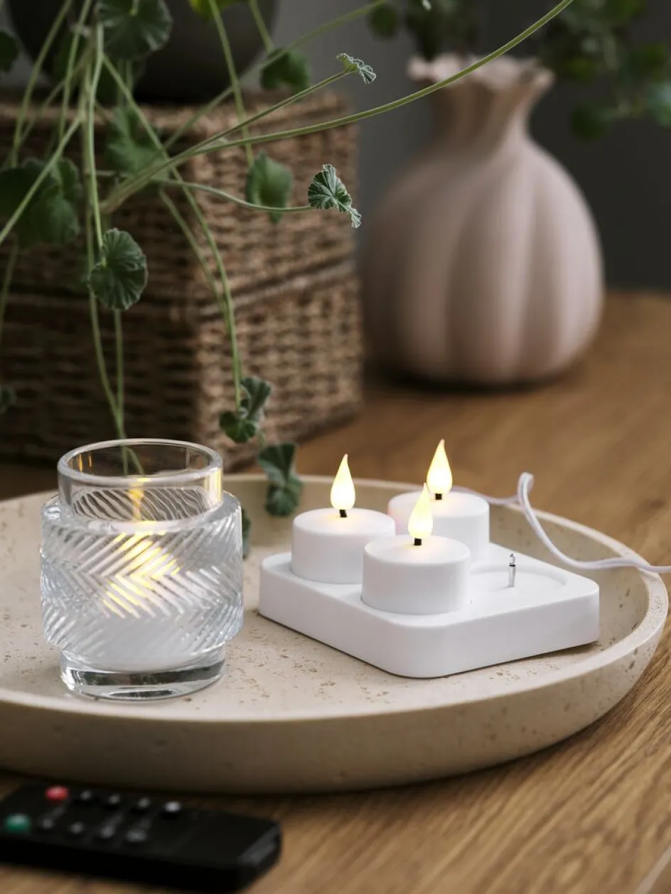 Outlet JANSSONVelas pequeñas LED JANSSON blanco/negro con cargador Velas LED