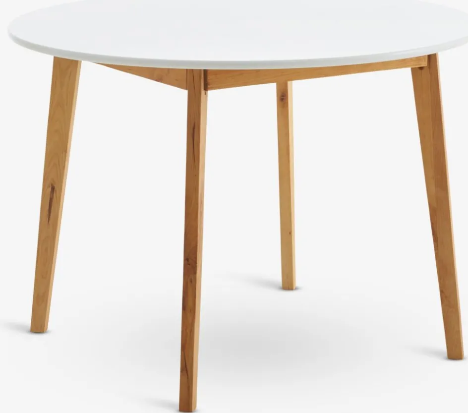Sale JEGINDMesa de comedor JEGIND Ø105 blanco/natural Mesas De Comedor