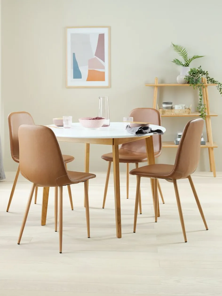 Sale JEGINDMesa de comedor JEGIND Ø105 blanco/natural Mesas De Comedor