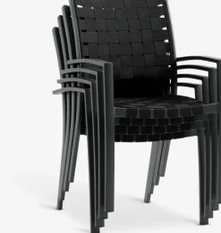 Discount JEKSENSilla apilable JEKSEN negro Sillas De Jardín