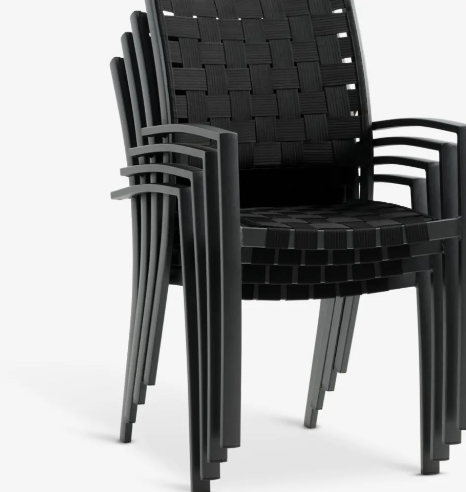 Discount JEKSENSilla apilable JEKSEN negro Sillas De Jardín