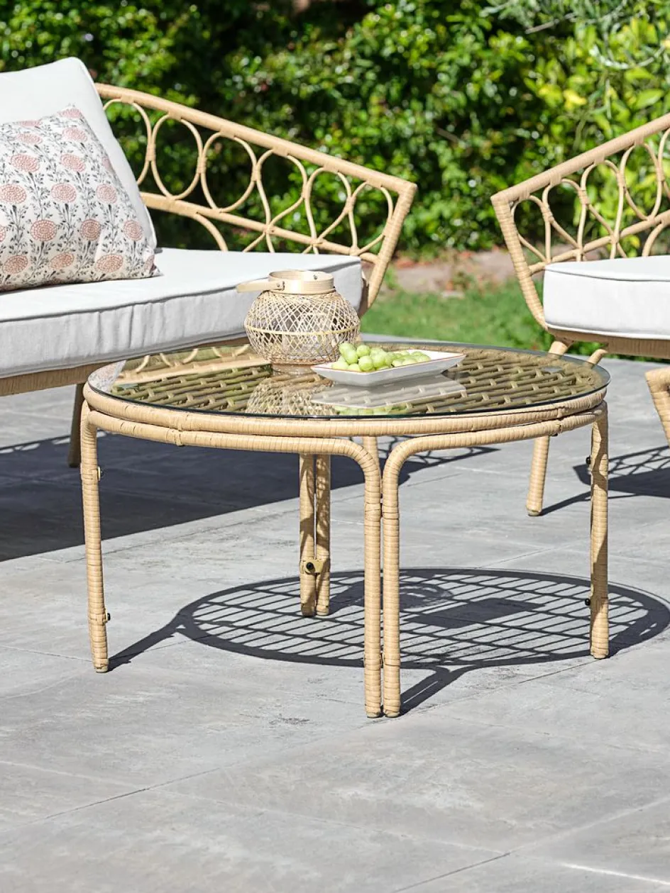 Hot JENNUMMesa de centro de exterior JENNUM Ø80xA44 natural Mesas De Jardín|Muebles De Jardín