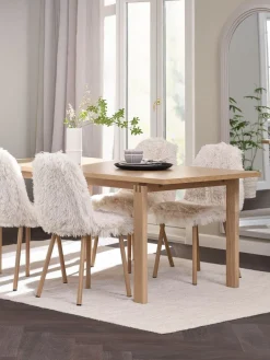 Online JONSTRUPSilla de comedor JONSTRUP felpa blanco crudo/color roble Sillas De Comedor