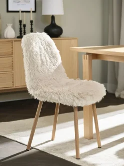 Online JONSTRUPSilla de comedor JONSTRUP felpa blanco crudo/color roble Sillas De Comedor