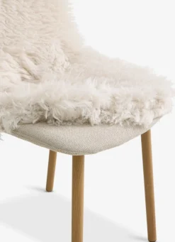 Online JONSTRUPSilla de comedor JONSTRUP felpa blanco crudo/color roble Sillas De Comedor
