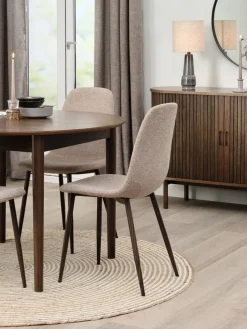 Outlet JONSTRUPSilla de comedor JONSTRUP tela beis/color roble oscuro Sillas De Comedor
