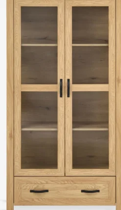Sale JUNGENVitrina JUNGEN 2 puertas 1 cajón color roble cálido Vitrinas|Vitrinas