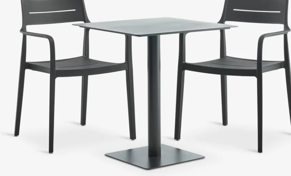 KAPPRUET + INGSTRUPMesa KAPPRUET L65 + 2 sillas INGSTRUP negro Conjuntos Mesa Y Sillas De Jardín
