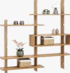Online KARLEBYMueble pared KARLEBY 6 estantes regulables color roble cálid Baldas|Baldas