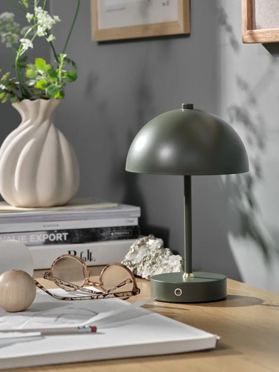 KENTLámpara a pilas KENT Ø16xA25cm verde táctil y temporizador Iluminación Decorativa