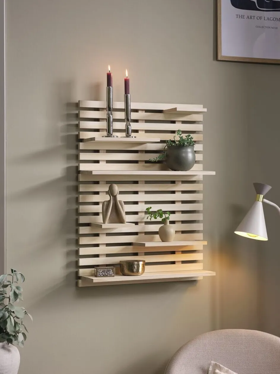 Outlet KETTINGEEstante de pared KETTINGE 6 estantes natural Baldas|Baldas