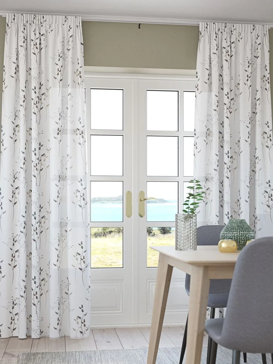 Outlet KINNCortina KINN 1x140x300 flores Cortinas Traslúcidas