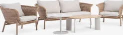 Outlet KOEPINGConjunto muebles jardín KOEPING 4,5 plazas natural Conjuntos Mesa Y Sillas De Jardín|Muebles De Jardín
