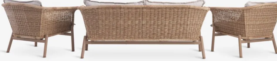 Outlet KOEPINGConjunto muebles jardín KOEPING 4,5 plazas natural Conjuntos Mesa Y Sillas De Jardín|Muebles De Jardín