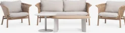 Outlet KOEPINGConjunto muebles jardín KOEPING 4,5 plazas natural Conjuntos Mesa Y Sillas De Jardín|Muebles De Jardín