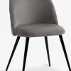 Outlet KOKKEDALSilla de comedor KOKKEDAL terciopelo gris/negro Sillas De Comedor