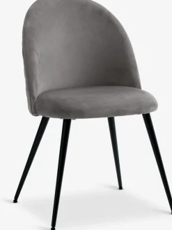 Outlet KOKKEDALSilla de comedor KOKKEDAL terciopelo gris/negro Sillas De Comedor