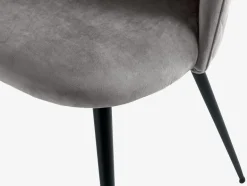 Outlet KOKKEDALSilla de comedor KOKKEDAL terciopelo gris/negro Sillas De Comedor