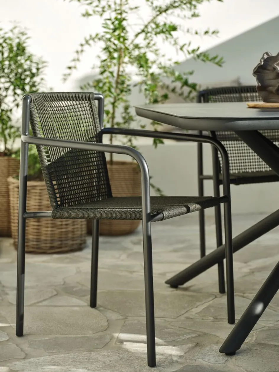 Sale KRISTIANSTADSilla apilable KRISTIANSTAD verde oscuro Sillas De Jardín