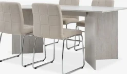 Outlet KRONDAL + HAMMELMesa KRONDAL L180 travertino + 4 sillas HAMMEL beis Mesas De Comedor|Conjuntos De Comedor