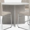 Best KRONDAL + HAMMELMesa KRONDAL Ø110 travertino + 4 sillas HAMMEL beis Mesas De Comedor|Conjuntos De Comedor