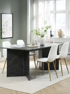 Discount KRONDAL + JONSTRUPMesa KRONDAL L180 mármol + 4 sillas JONSTRUP blanco Mesas De Comedor|Conjuntos De Comedor