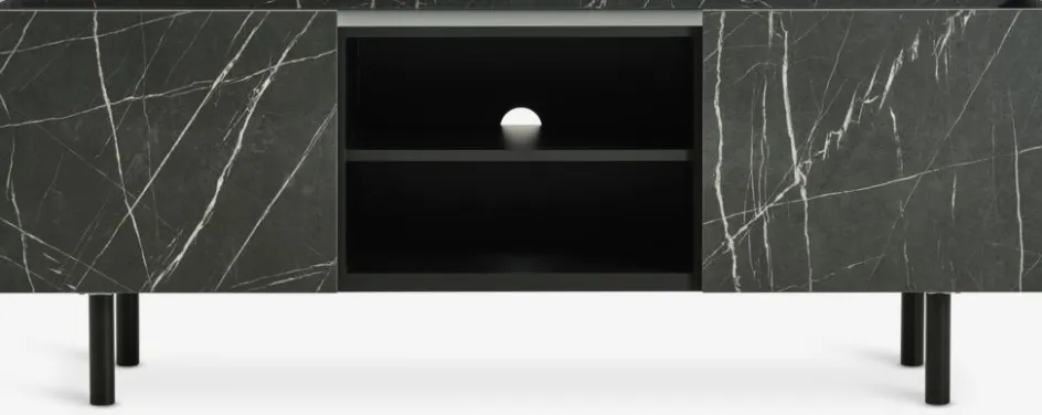 Sale KRONDALMueble TV KRONDAL 2 puertas color mármol/negro Muebles De TV