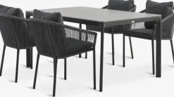 Sale KUMLA + GILJAMesa KUMLA L150 + 4 sillas GILJA gris Conjuntos Mesa Y Sillas De Jardín