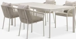 Clearance KUMLA + GILJAMesa KUMLA L200 + 4 sillas GILJA beis Conjuntos Mesa Y Sillas De Jardín