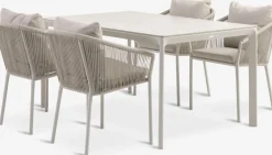 Sale KUMLA + GILJAMesa KUMLA L150 + 4 sillas GILJA beis Conjuntos Mesa Y Sillas De Jardín