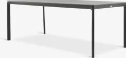 Discount KUMLA + GLOMFJORDMesa KUMLA L200 gris + 4 sillas GLOMFJORD negro Conjuntos Mesa Y Sillas De Jardín
