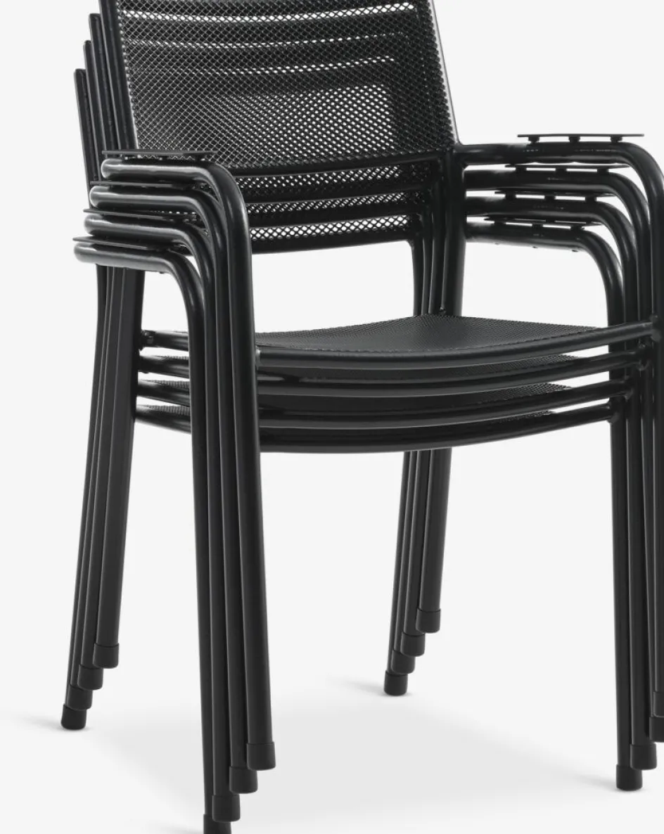 KUMLA + HEMSEDALMesa KUMLA L150 gris + 4 sillas HEMSEDAL negro Conjuntos Mesa Y Sillas De Jardín