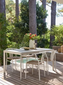 Sale KUMLA + TAGMARKMesa KUMLA L150 + 4 sillas TAGMARK beis Conjuntos Mesa Y Sillas De Jardín