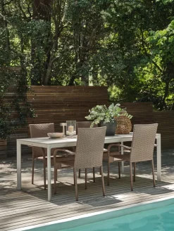 Hot KUMLAMesa de jardín KUMLA A95xL200 beis Mesas De Jardín