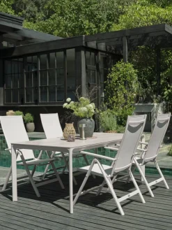 Hot KUMLAMesa de jardín KUMLA A95xL200 beis Mesas De Jardín