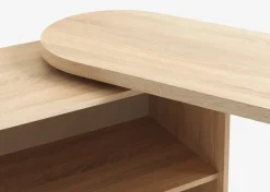 Clearance LANGAGEREscritorio LANGAGER 41-107x107-165 color roble claro/blanco Escritorios|Escritorios Elevables