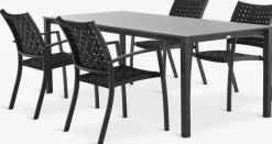 Discount LANGET + GLOMFJORDMesa LANGET L207 + 4 sillas GLOMFJORD negro Conjuntos Mesa Y Sillas De Jardín