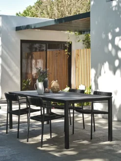 Hot LANGET + TRILLEVALLENMesa LANGET L207 + 4 sillas TRILLEVALLEN negro Conjuntos Mesa Y Sillas De Jardín