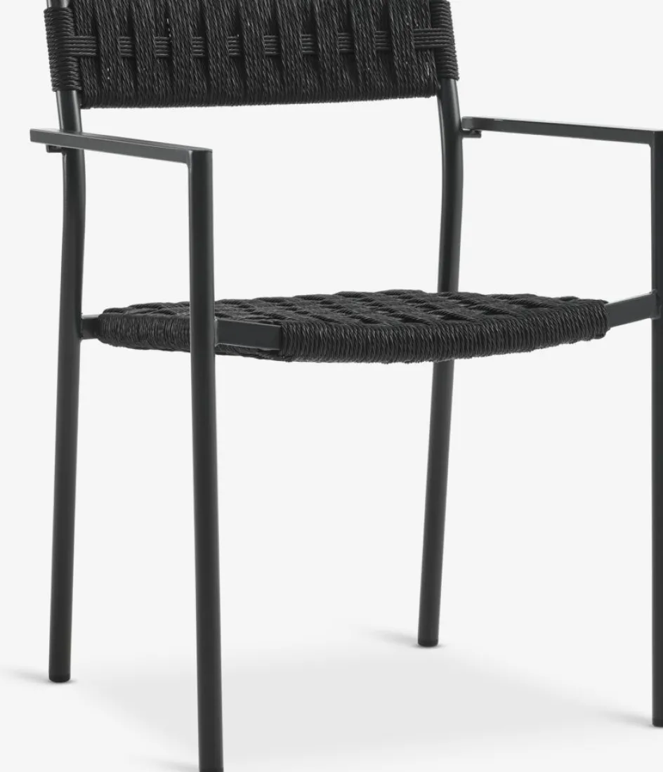 Hot LANGET + TRILLEVALLENMesa LANGET L207 + 4 sillas TRILLEVALLEN negro Conjuntos Mesa Y Sillas De Jardín