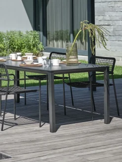 Sale LANGETMesa de jardín LANGET A95xL207 negro Mesas De Jardín
