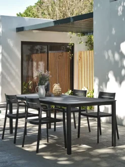 Sale LANGETMesa de jardín LANGET A95xL207 negro Mesas De Jardín