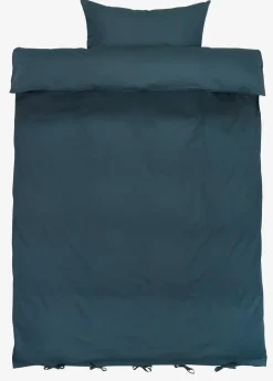 Clearance LINDAGOLDJuego funda nórdica algodón/lino LINDA 155x220 turquesa osc Juegos De Funda Nórdica