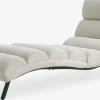New LINDELSESillón chaise longue LINDELSE felpa beis/negro Divanes Cama