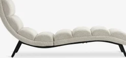 New LINDELSESillón chaise longue LINDELSE felpa beis/negro Divanes Cama