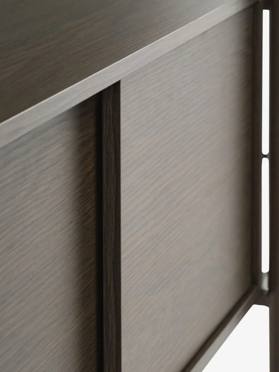 Outlet LINDVEDEstantería LINDVED 6 estantes 2 puertas color roble oscuro Estanterias Y Librerías|Estanterias Y Librerías