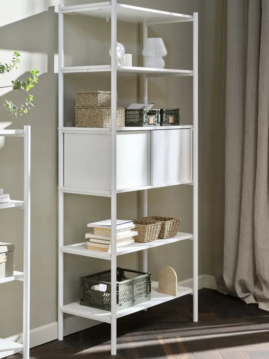 Clearance LINDVEDEstantería LINDVED 6 estantes 2 puertas blanco Estanterias Y Librerías|Estanterias Y Librerías