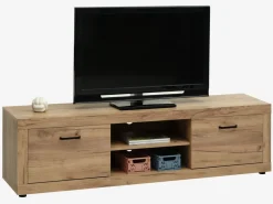 New LINTRUPMueble TV LINTRUP 2 puertas color roble salvaje natural Muebles De TV