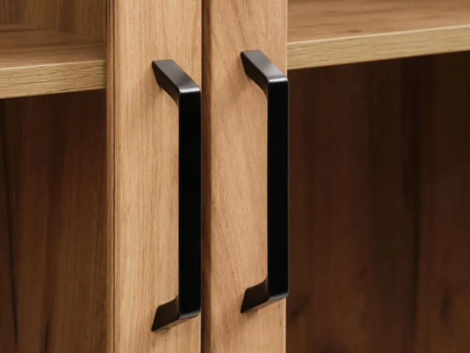 Clearance LINTRUPVitrina LINTRUP 2 puertas color roble salvaje natural Vitrinas|Vitrinas