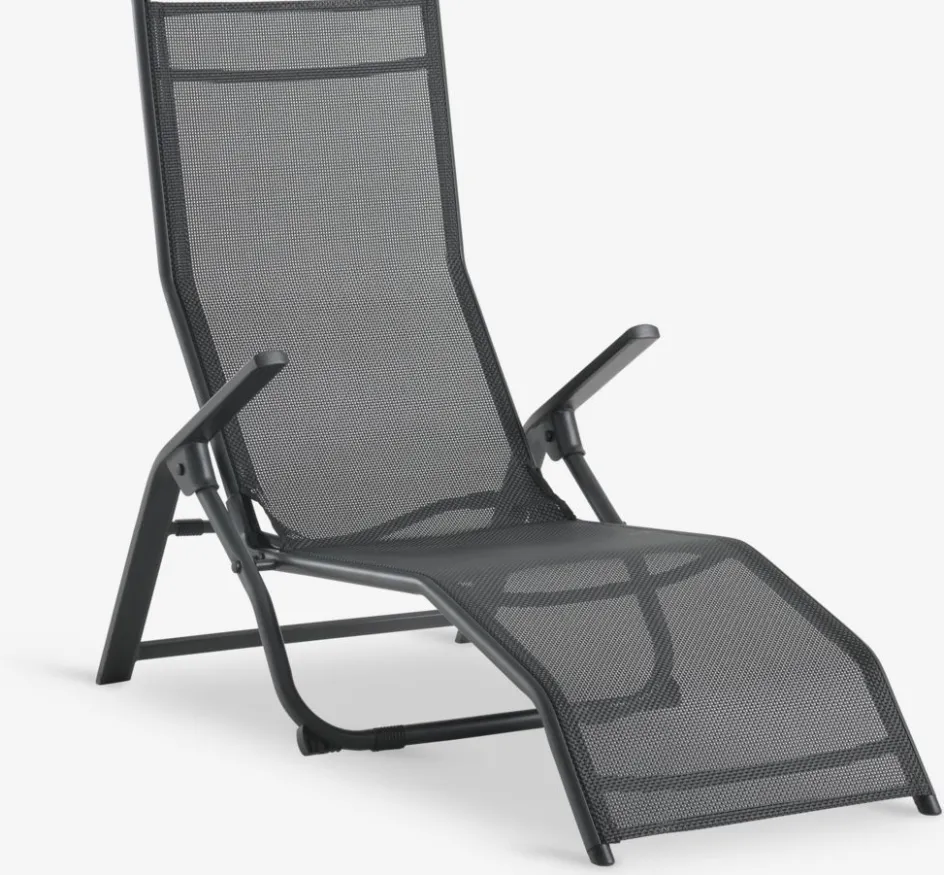 LOMMATumbona plegable LOMMA A63xL130 negro Muebles De Jardín|Tumbonas